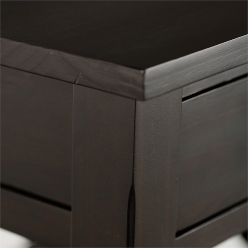 Simpli Home Kitchener Solid Wood End Table with Storage Drawer in Hickory Brown