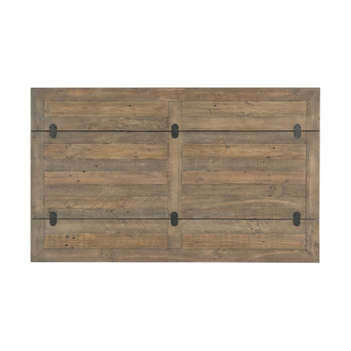 Bowery Hill Contemporary Solid Wood Flip Top Sofa Table Reclaimed Natural Brown