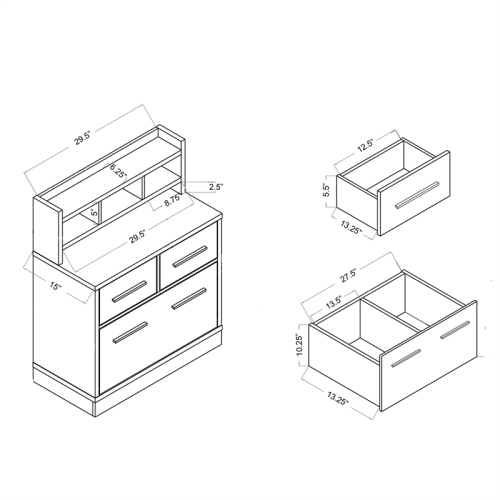 Furniture of America Jonah Wood Multi-Storage Filing Cabinet in Cappuccino