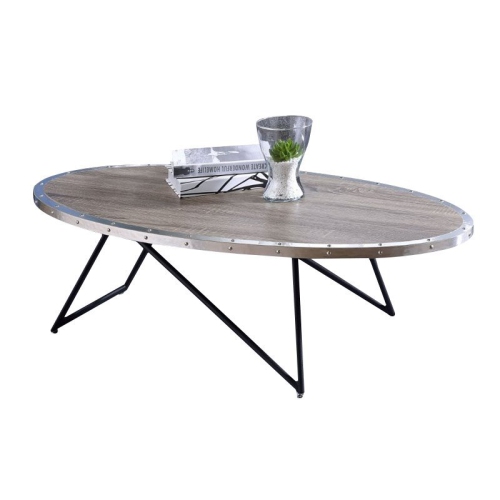 ACME Allis Coffee Table in Weathered Gray Oak