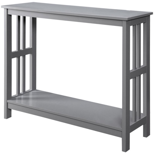 CONVENIENCE CONCEPTS  Mission Console Table In Wood Finish With Shelf In Gray
