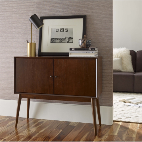 Serta Brookline 2 Door Storage Cabinet in Classic Walnut