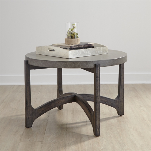 Cascade Dark Brown Round Cocktail Table