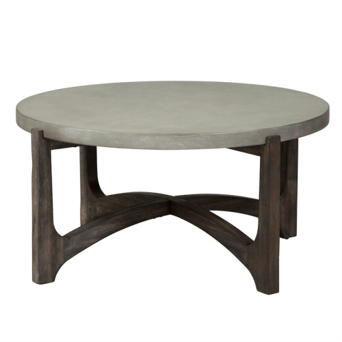 Cascade Dark Brown Round Cocktail Table