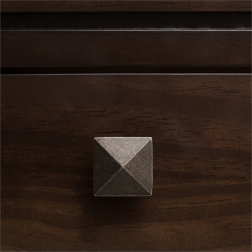 Simpli Home Cosmopolitan Solid Wood Coffee Table with Drawers in Mahogany Brown