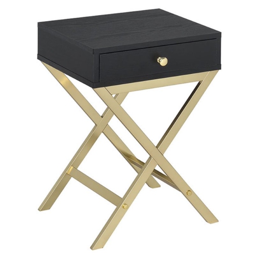 BOWERY HILL  End Table In And Brass In Black