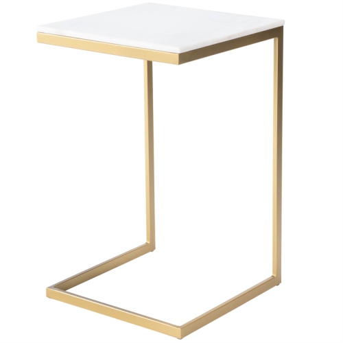 BUTLER SPECIALTY  Company Lawler Marble C End Table - White / Gold