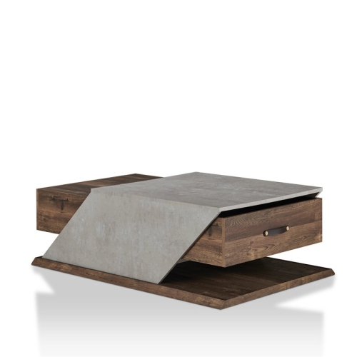 Furniture of America Menster Modern Wood Storage Coffee Table in Reclaimed Oak