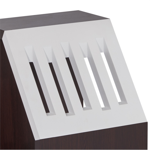 Furniture of America Urich Slatted Wood 1-Shelf End Table in Walnut and White