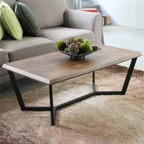 International Caravan Hamburg Wood Coffee Table in Canyon Oak