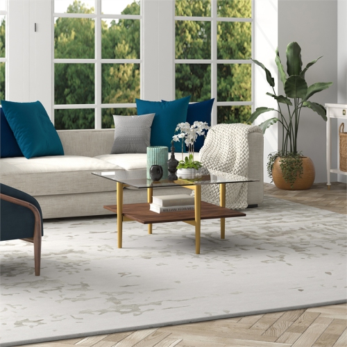 Henn&Hart 32" Gold/Brown Coffee Table