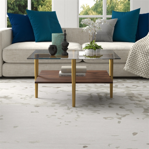 Henn&Hart 32" Gold/Brown Coffee Table