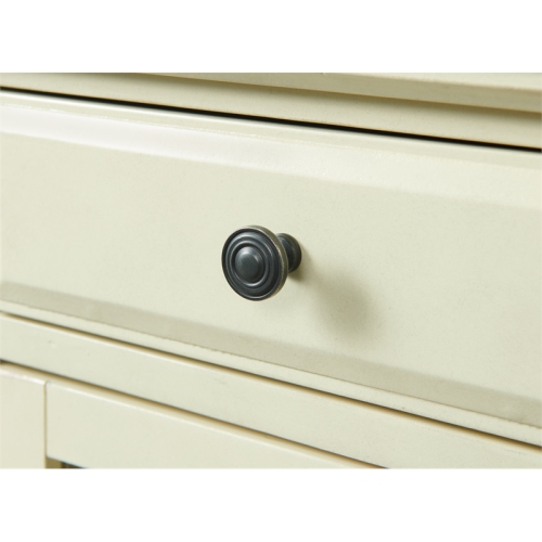 Bowery Hill Traditional Chairside Wood Table in Antique White