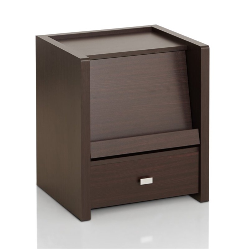 Furniture of America Debrah Contemporary Wood Open Shelf End Table in Walnut