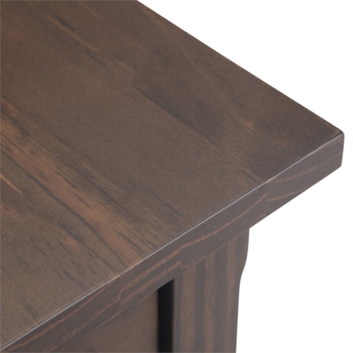 Simpli Home Kitchener 1 Drawer End Table in Warm Walnut