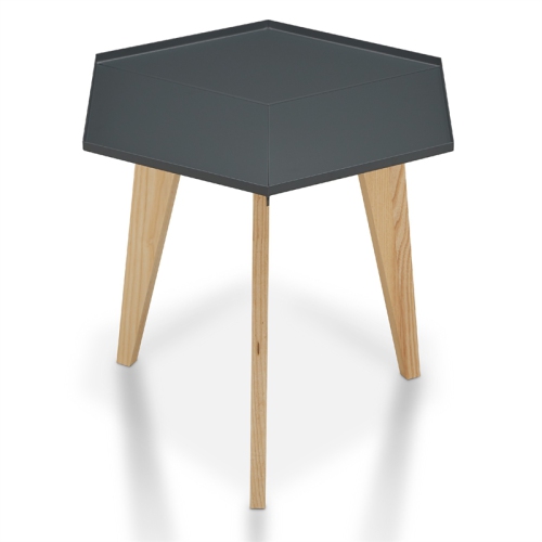 Furniture of America Bok Modern Chic Metal Tray-Top End Table in Gray