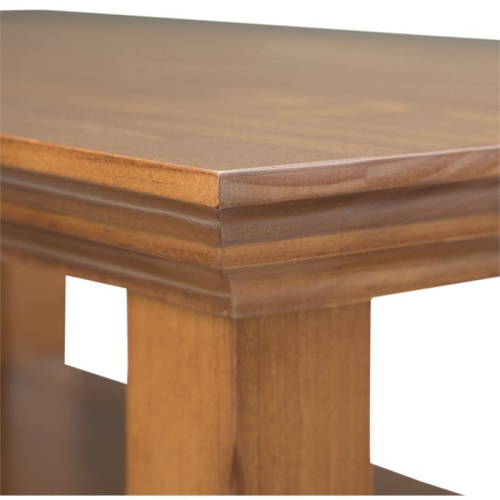 Simpli Home Acadian Wood 14" Rectangle Transitional Narrow Side Table in Light Golden Brown