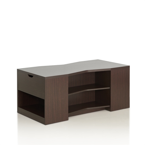 Furniture of America Sima Modern Wood Storage Coffee Table in Walnut