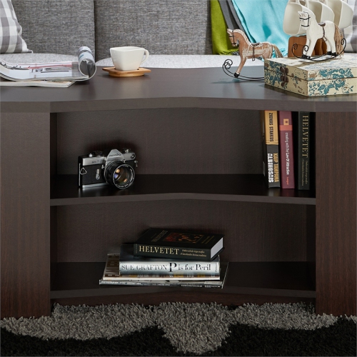 Furniture of America Sima Modern Wood Storage Coffee Table in Walnut