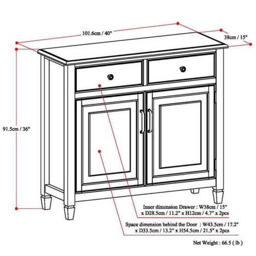 Simpli Home Connaught 2 Drawer Accent Chest in Rustic Natural