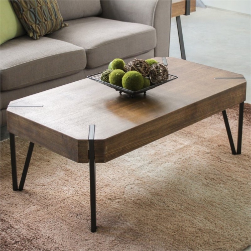 International Caravan Hamburg Hexagon Wood Coffee Table