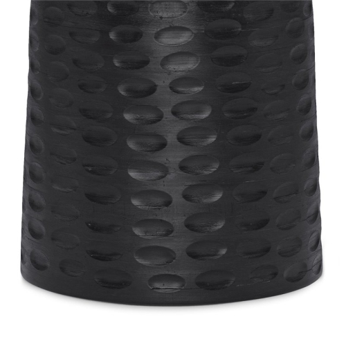 Simpli Home Boyd 13" Round Contemporary Solid Wood Accent Table in Black