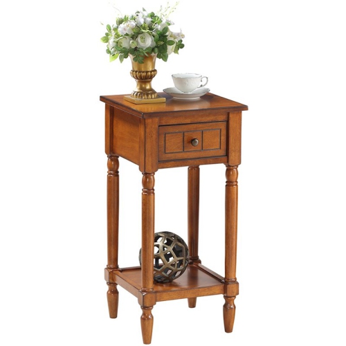 CONVENIENCE CONCEPTS  French Country Khloe One-Drawer Accent End Table In Walnut Wood Finish