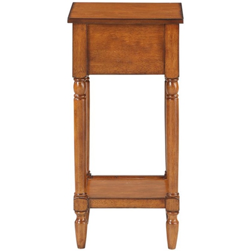 French Country Khloe One-Drawer Accent End Table in Walnut Wood Finish