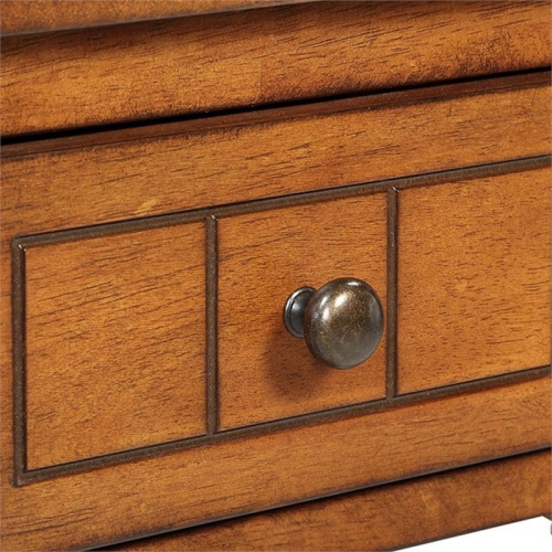 French Country Khloe One-Drawer Accent End Table in Walnut Wood Finish
