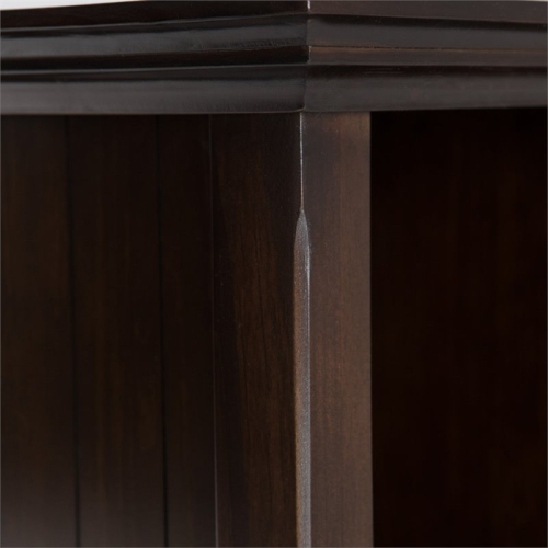 Simpli Home Acadian Wood 57" Transitional 8 Cube Sofa Table in Brunette Brown