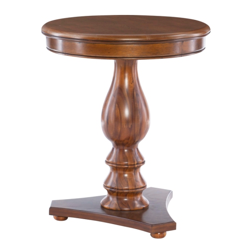Linon Bree Wood Accent Side Table in Hazelnut Brown