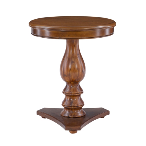 Linon Bree Wood Accent Side Table in Hazelnut Brown