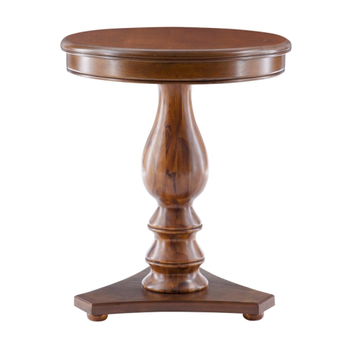 Linon Bree Wood Accent Side Table in Hazelnut Brown