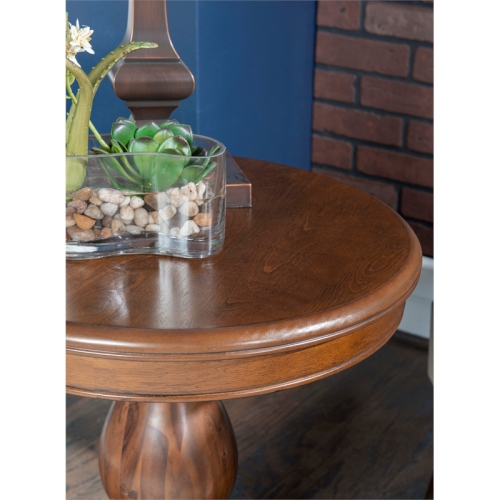 Linon Bree Wood Accent Side Table in Hazelnut Brown