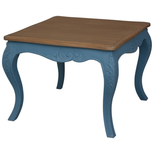 INTERNATIONAL  Ashbury Square End Table In Antique In Blue