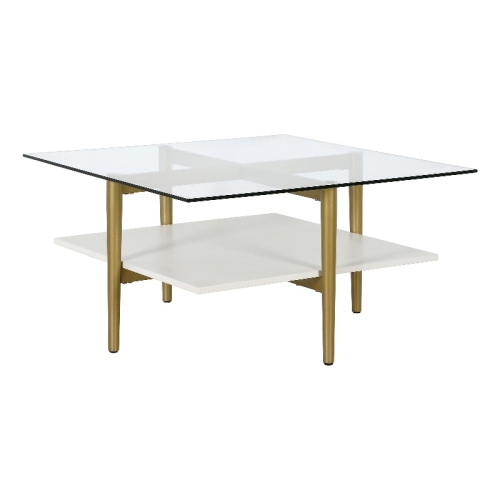 HENN&HART  32" Gold/white Coffee Table