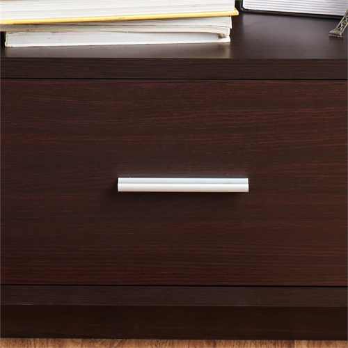 Furniture of America Isabel Transitional Wood Cut-Out End Table in Walnut