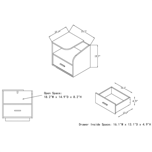 Furniture of America Isabel Transitional Wood Cut-Out End Table in Walnut