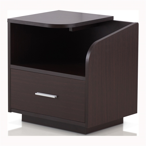 Furniture of America Isabel Transitional Wood Cut-Out End Table in Walnut