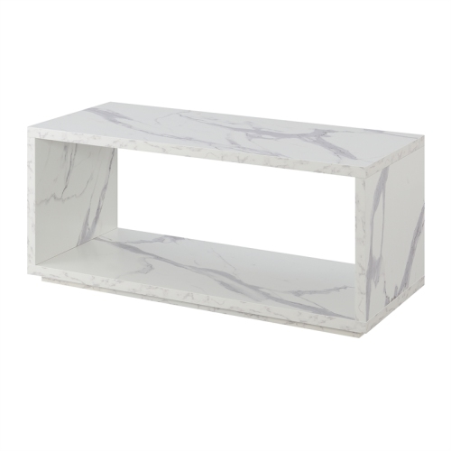 CONVENIENCE CONCEPTS  Northfield Admiral Coffee Table In Faux Marble Wood In White