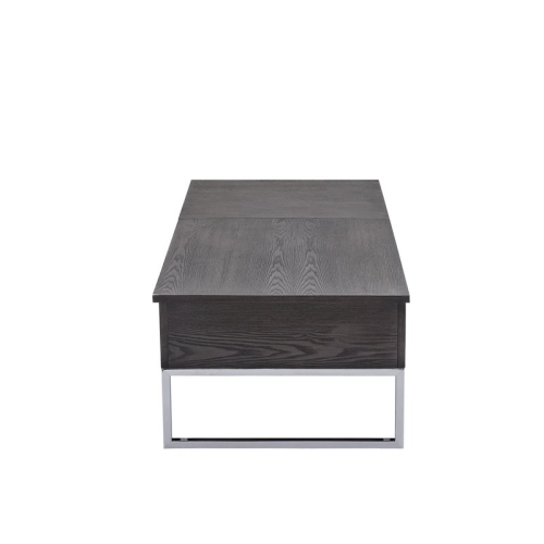 ACME Iban Coffee Table with Lift Top in Gray Oak and Chrome