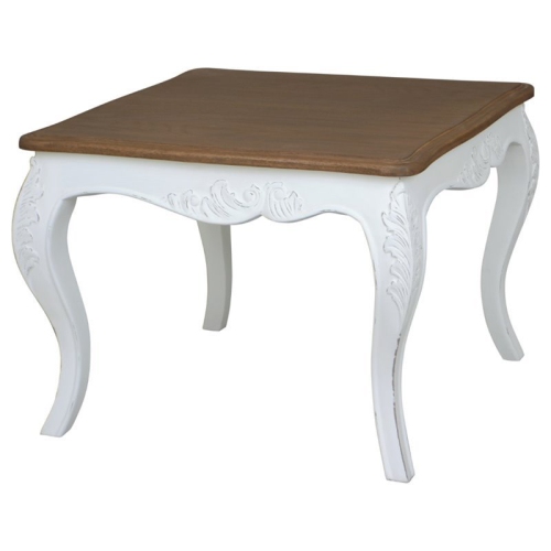 INTERNATIONAL  Ashbury Square End Table In Antique In White