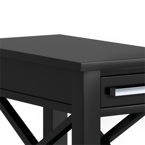 Simpli Home Kitchener Solid Wood Narrow Side Table in Black