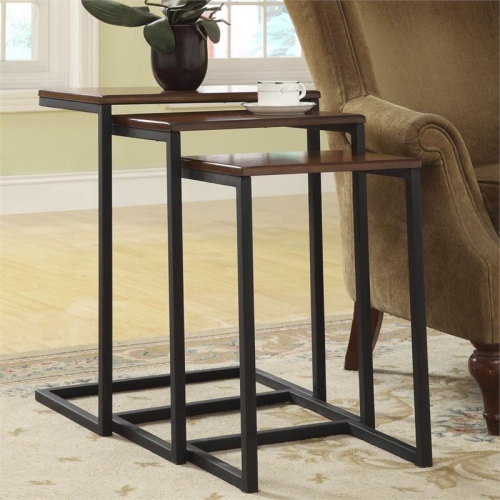 CAROLINA CLASSIC  S Astrid Nesting Table Set In Chestnut And In Black