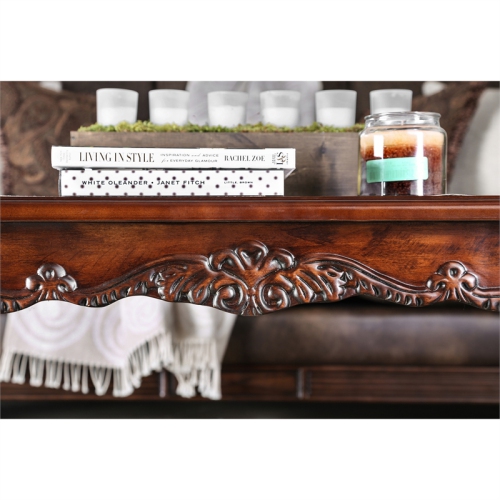 Furniture of America Garner Traditional Wood 3-Piece Coffee Table Set in Cherry