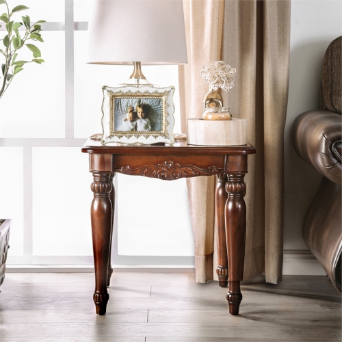 Furniture of America Garner Traditional Wood 3-Piece Coffee Table Set in Cherry