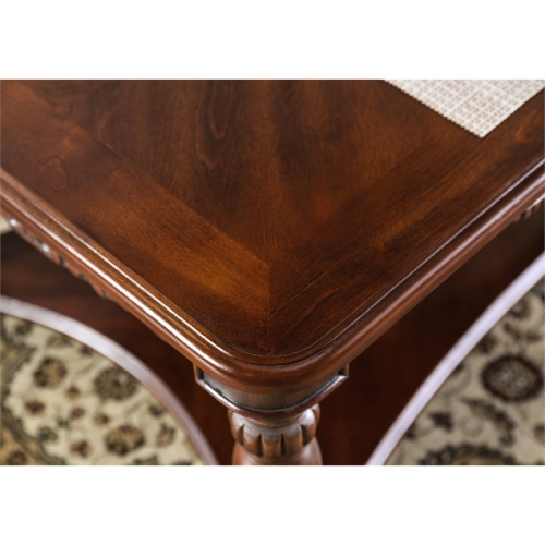 Furniture of America Garner Traditional Wood 3-Piece Coffee Table Set in Cherry