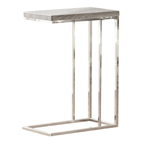 Lucia Chairside End Table in Gray and Brown