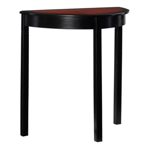 Table console Linon Camden demi Lune, bois noir
