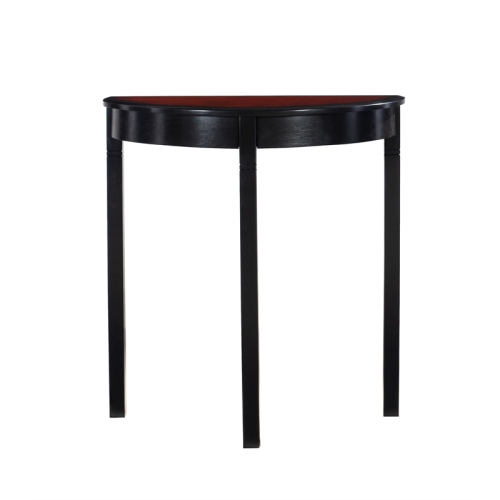 Table console Linon Camden demi Lune, bois noir